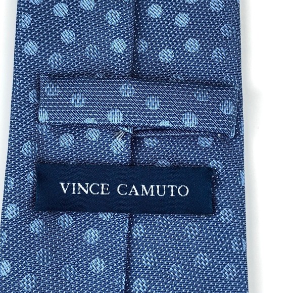 Vince Camuto Tie Men's Silk Blue Polka Dot Classic Elegant Dressy Necktie 3 x 57 - Picture 4 of 7